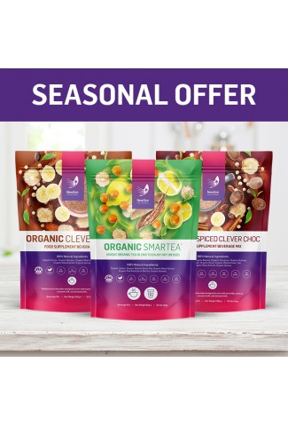 Seasonal offer - x1 Organic Clever Choc, x1 Organic Clever Choc Spiced and x1 Organic Smartea - Normal SPR £135.98